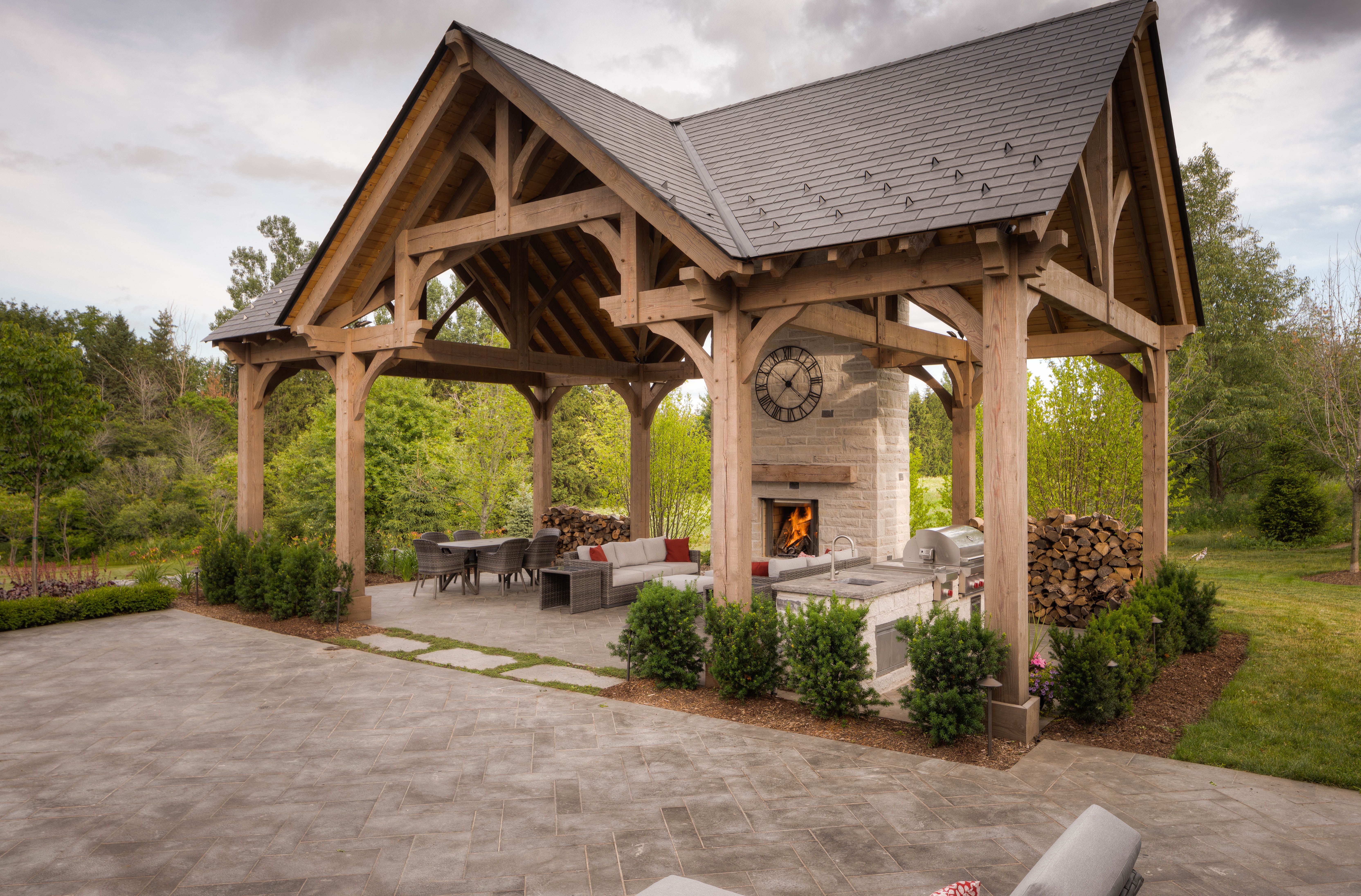 Kember project front entry and residential architecture landscape by Headwaters Landscape Design & Construction